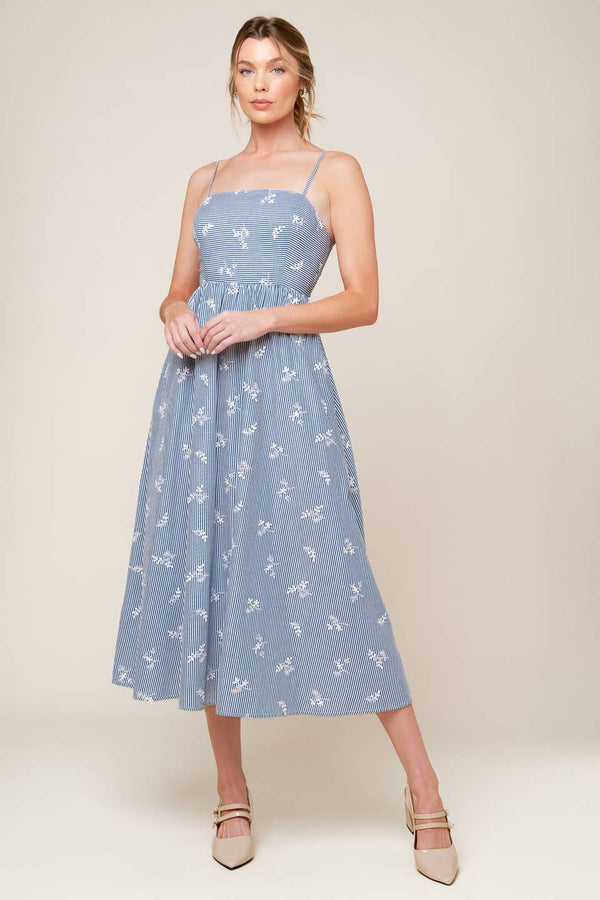 layton-ivory-blue-woven-midi-dress Flying Tomato-Sophia's StyleDRESSES-1